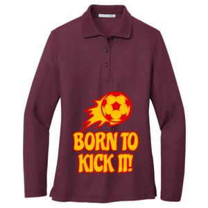 Women's Silk Touch Long Sleeve Polo Thumbnail