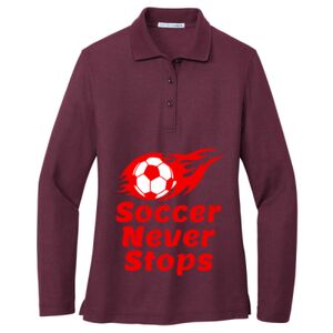 Women's Silk Touch Long Sleeve Polo Thumbnail
