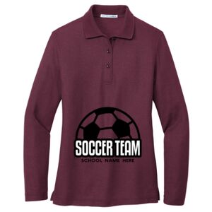 Women's Silk Touch Long Sleeve Polo Thumbnail